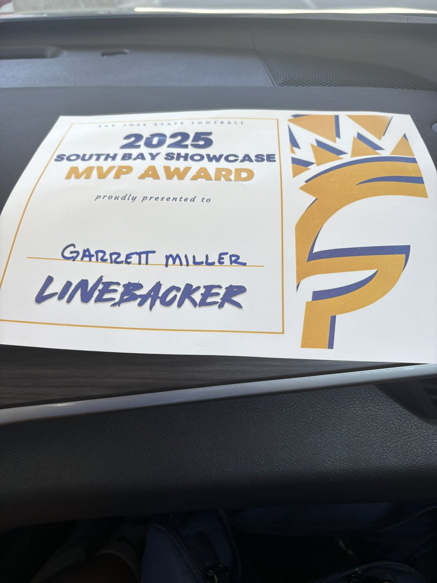 GarrettRMiller_'s tweet image. AGTG! Grateful to receive LB MVP at The SanJose St Camp today. Had a great time competing! @SanJoseStateFB @CoachIrv_ @CoachMaday @WillTurpin5 @BrandonHuffman @GregBiggins @TommyB_K @GregPeach90 @Pro_Vision_Acad @NickFarman55 @Ryan_Clary_ @JordanJ_ @PrepRedzoneWA @247Sports…
