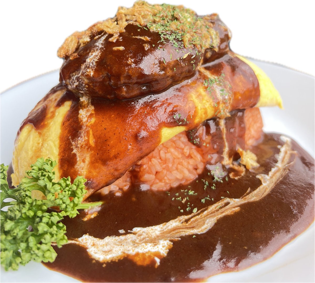 f_irodori's tweet photo. おすすめはハンバーグオムライス！！
150グラムの手ごねハンバーグがドーンっと乗ってます！！

#八王子魂2025 
#オムライスキッチンカー https://t.co/fl0Oz1ZDC1