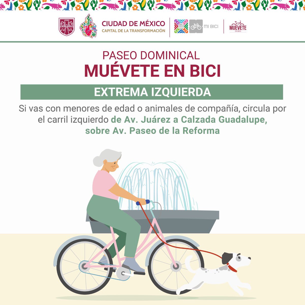 ¿Nos vemos en la Ruta del #PaseoDominical?
Con respeto, todos ganamos.✨ Sigue las reglas de convivencia y disfruta del camino 🤜🏻🤛🏻