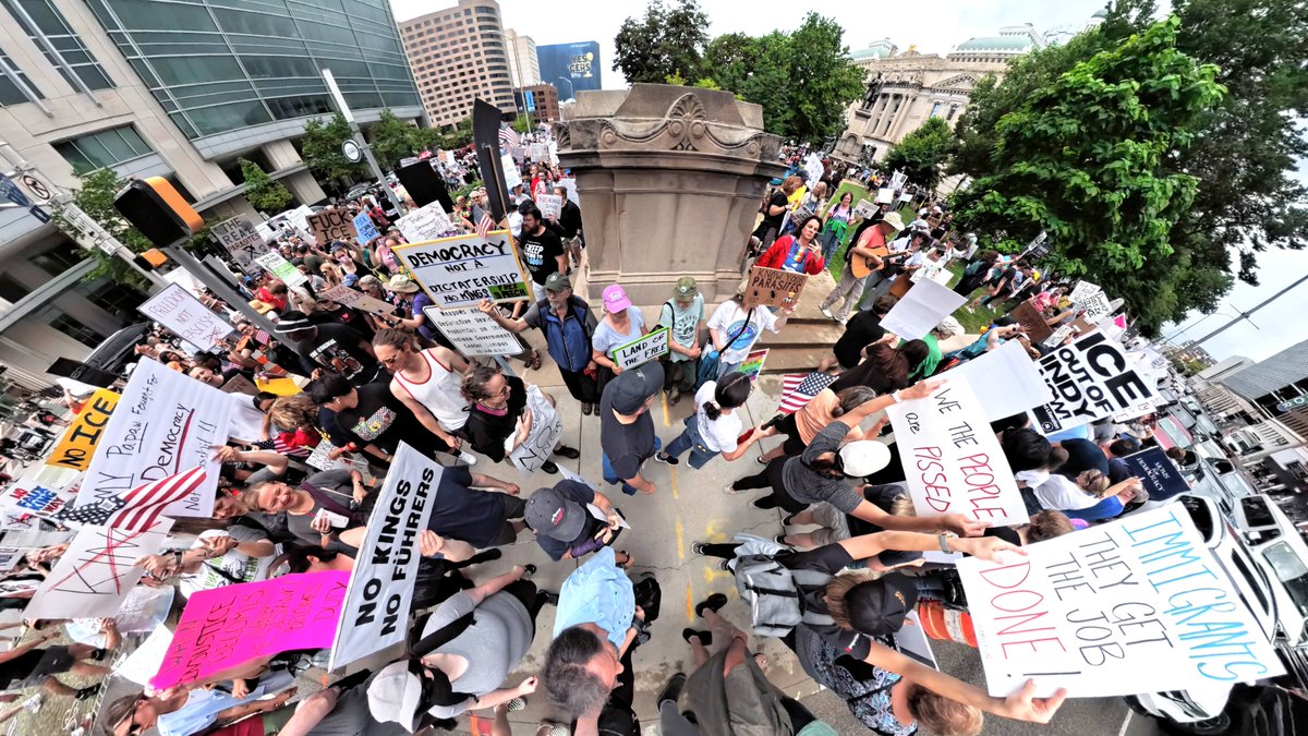 jwarvely's tweet photo. Indianapolis today.  Huge crowd that stuck around even when the heavy rain hit.  #nokings #indianapolis #indy #proudofmycity https://t.co/dxUHnveZVC
