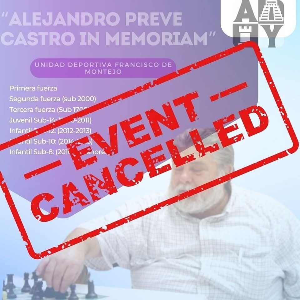Tras 9 ediciones del Torneo Regional de Ajedrez Alejandro Preve, este 2025 el Ayuntamiento de Mérida <a href="/AyuntaMerida/">Ayuntamiento Mérida</a> da la espalda a uno de los deportes con mayor práctica en Mérida y Yucatán, recordar Mérida tiene a muchos  ajedrecistas destacados a nivel nacional e internacional.