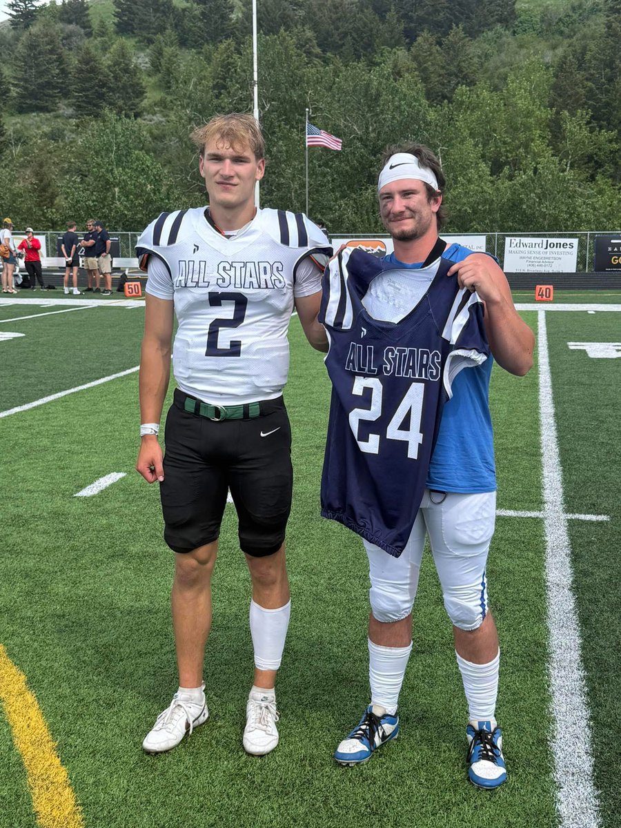 Kaden_Juhnke's tweet photo. I had a great time at the class B all
Star game today. I was honored and blessed to be named a captain. Met some great guys this week. Thanks to the coaches it was a blast. Best of all the Dirty South got the W 22-0!! Onto Great Falls tomorrow for the Shrine game. https://t.co/1brDfcrovd