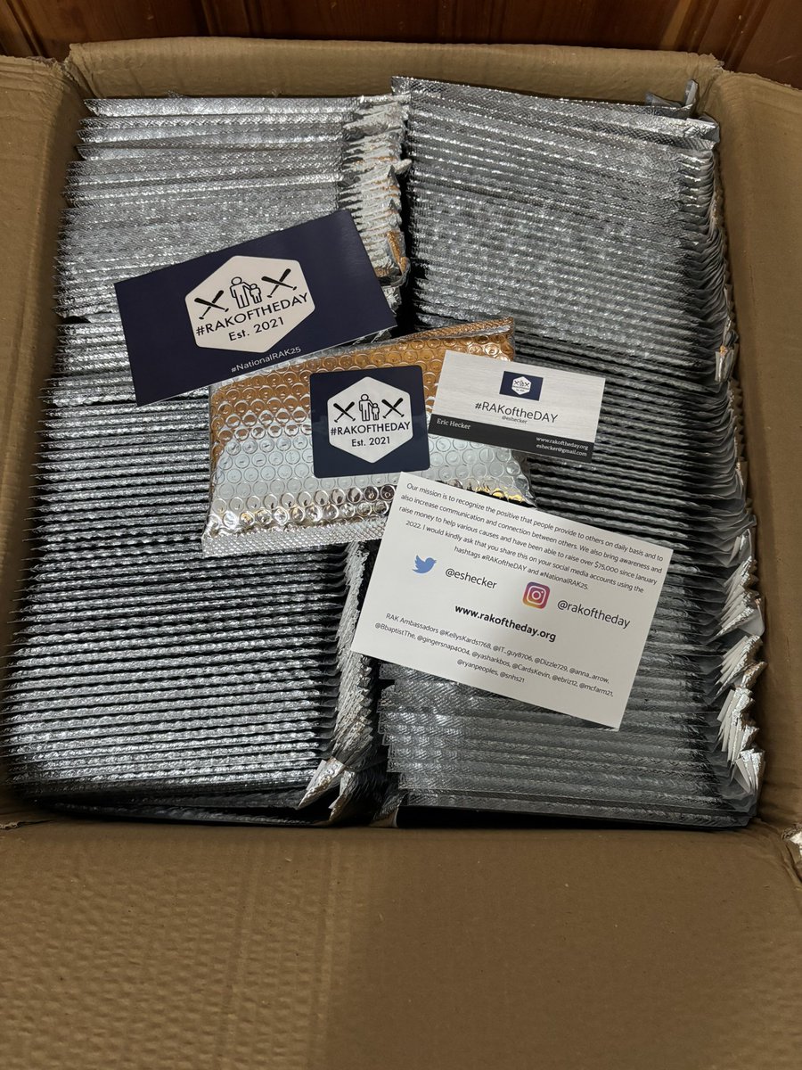 The #RAKoftheDAY #NationalRAK25 packs are getting ready for the <a href="/nsccshow/">The National Sports Collectors Convention Inc.</a>.

500 PACKS! 500 CONNECTIONS! 500 OPPORTUNITIES!

Each pack will have a minimum of three cards, all either numbered, patches, or autos. Random hits include hobby wax, retail wax, graded cards, high end