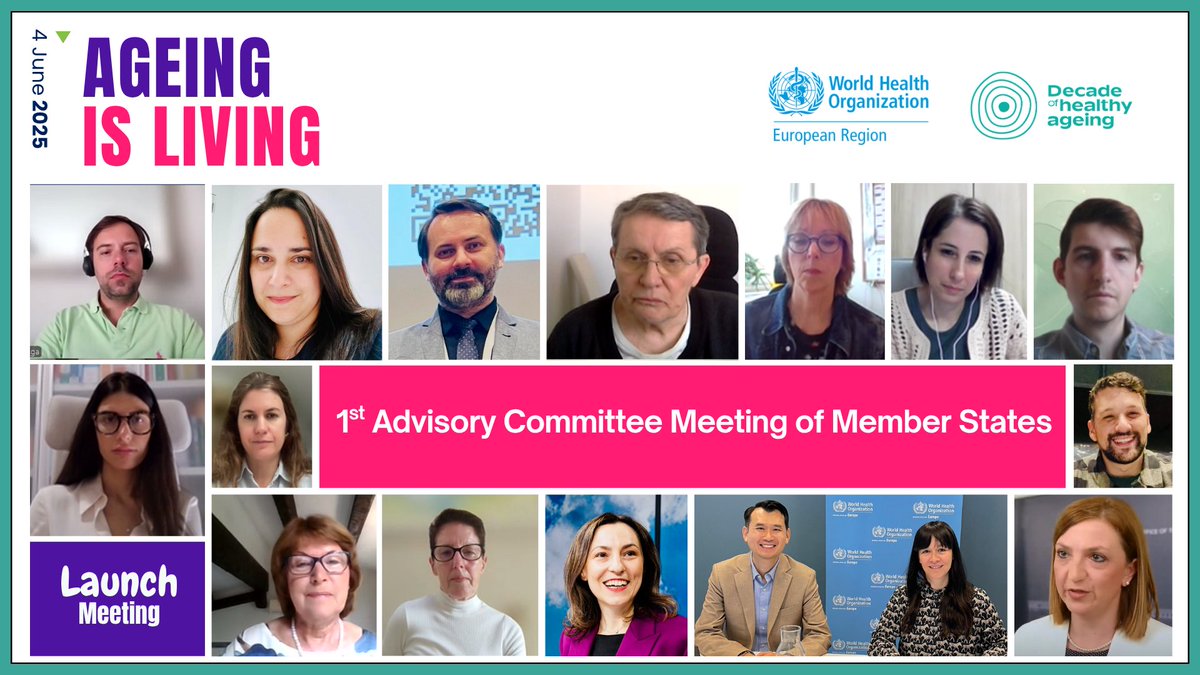 GeroNews's tweet photo. Last week, 9 🇭🇺🇮🇹🇲🇹🇵🇹🇸🇰🇸🇪🇹🇷🇬🇧🇺🇿 Member States joined 1st Advisory Committee meeting to co-develop @WHO_Europe's  #AgeingIsLiving Strategy (2026–2030)

💬In today’s climate, we can’t afford to let healthy ageing slip from our priorities – Dr @natasha_azzmus  

#AddingLifeToYears https://t.co/2r316QTslN