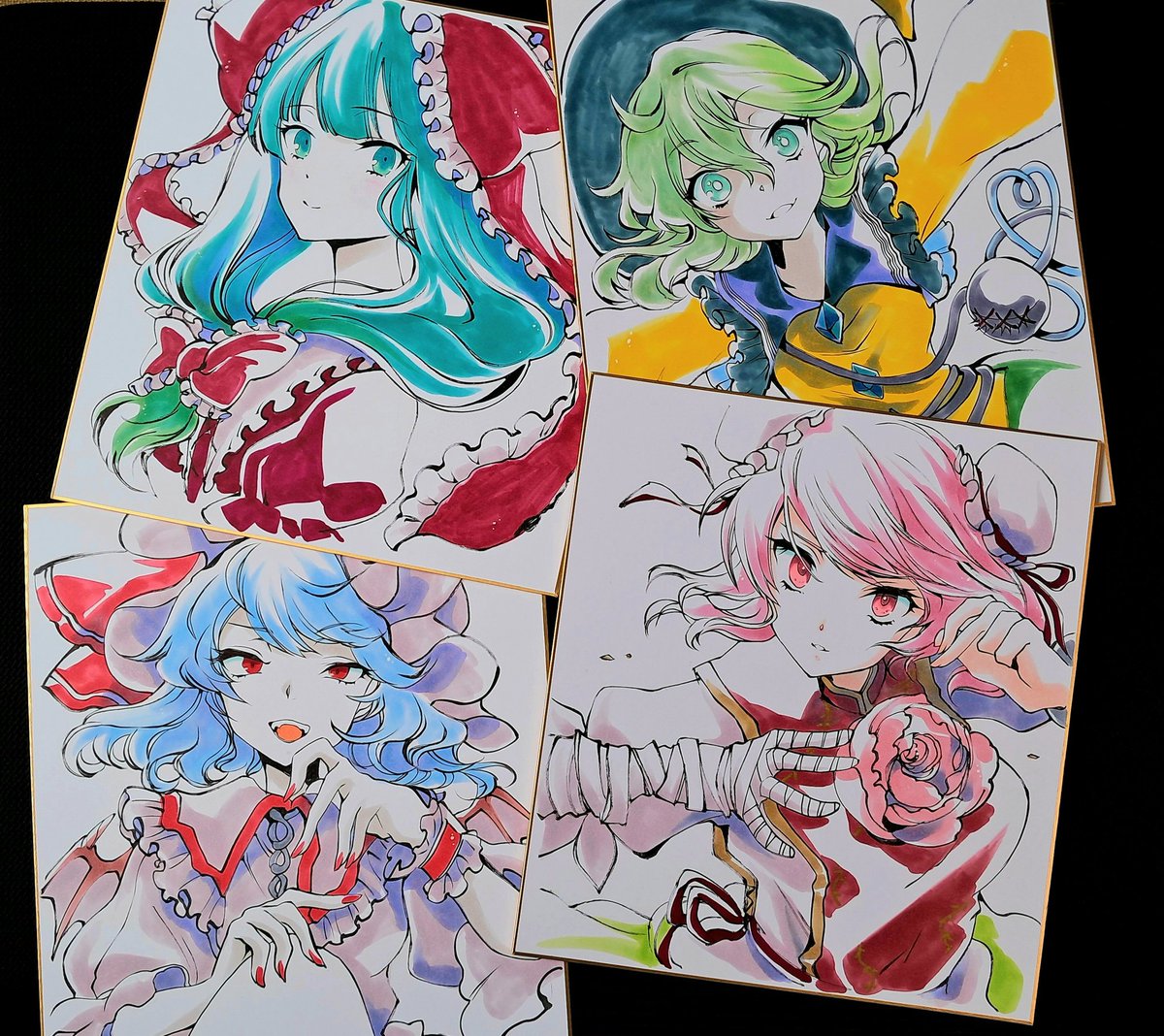 Tsubameyado's tweet image. 本日、名華祭の新作色紙です。描きたいものを描きました！！#名華祭 #東方名華祭