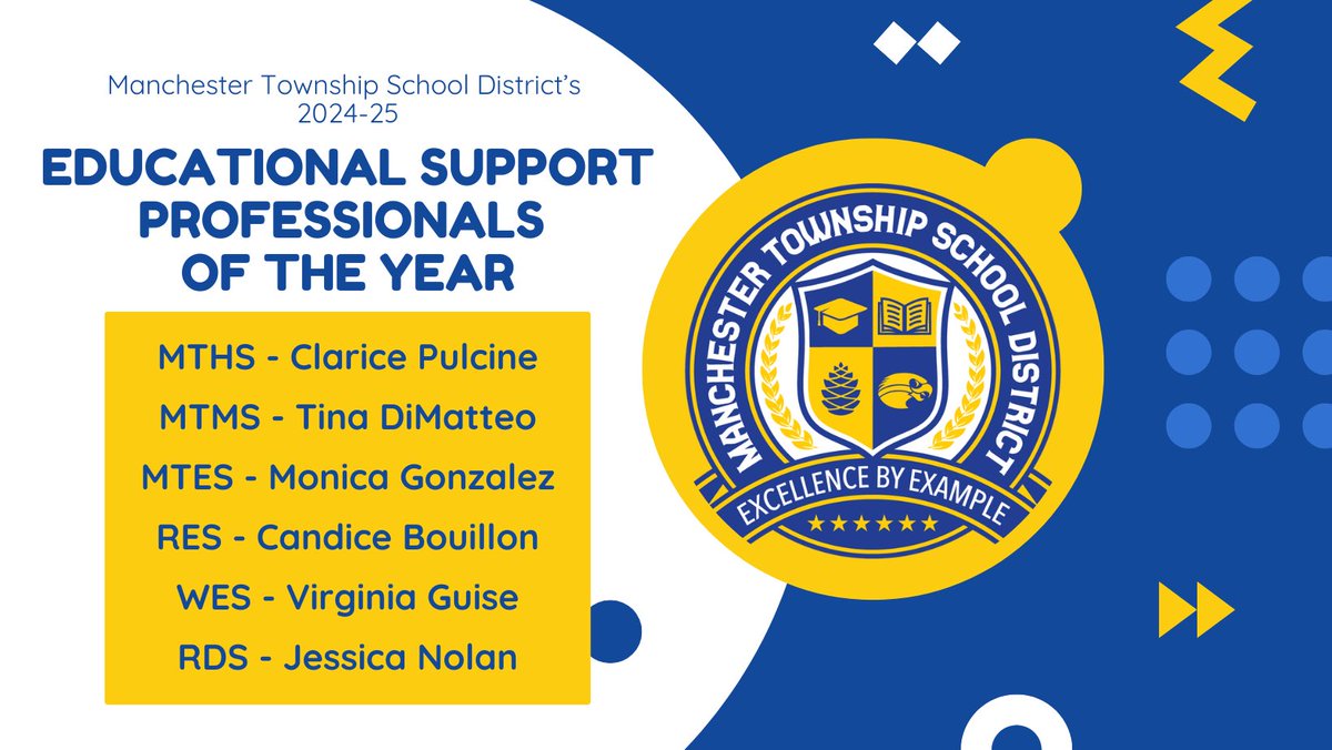 CONGRATULATIONS to our <a href="/MTSDnews/">MTSD News</a> Educational Support Professionals of the Year!  Always enjoy celebrating and recognizing our amazing staff!!  #MTSDPride