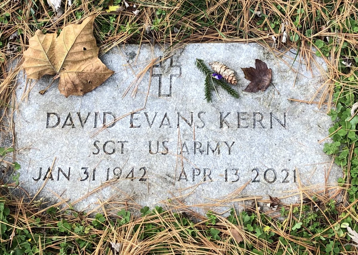 My Army Dad. Thank you, Dad! Would have cleaned off the stone but we both loved trees. White pine is a soft landing place. ⁦<a href="/USArmy/">U.S. Army</a>⁩