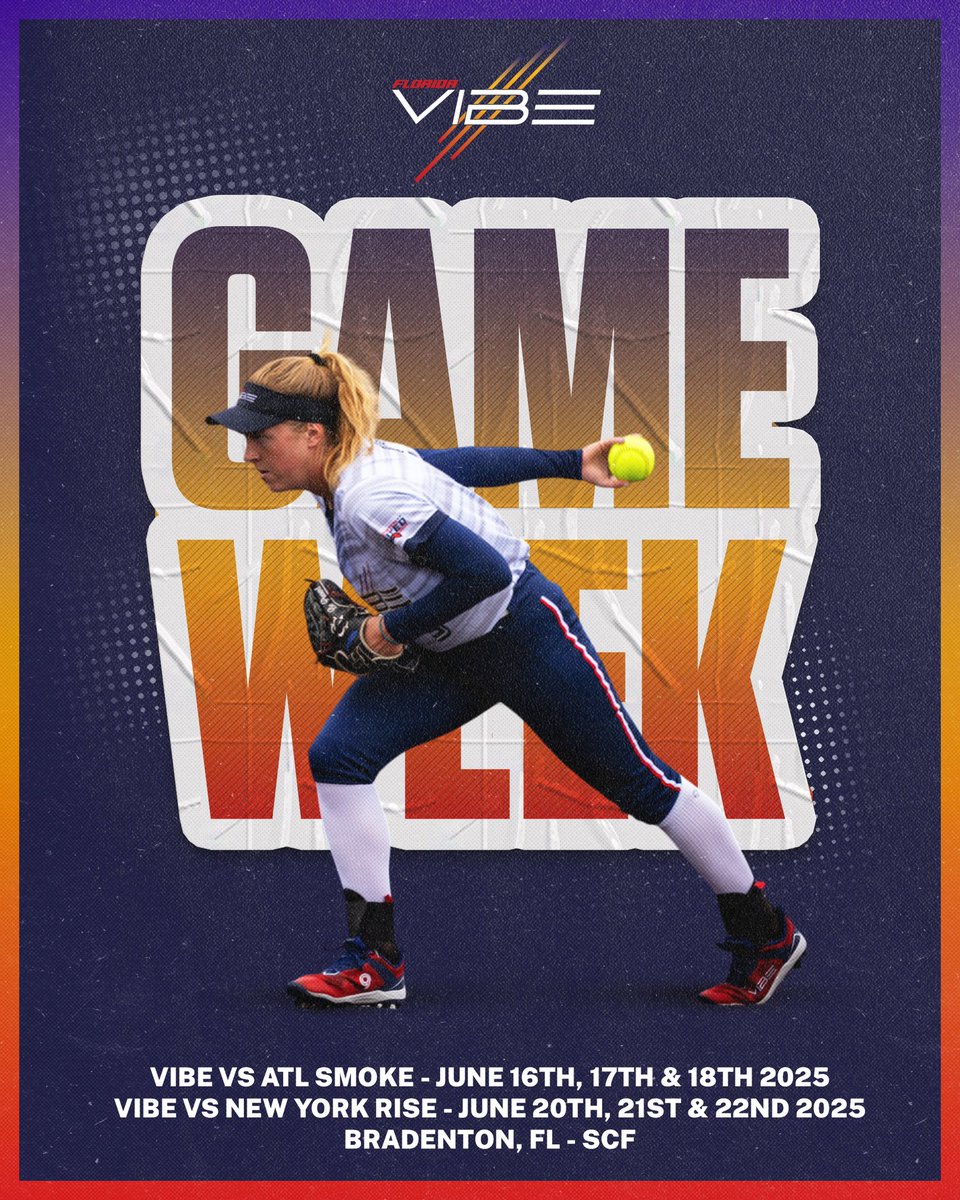 Four One Sports (@fouronesports) on Twitter photo Hey Florida!
The Florida Series kicks off at Home starting June 16th as the Vibe welcomes the Atlanta Smoke and the Orlando Monarchs for two awesome 3 Game Series!
Drop a comment if you are going to be there live!
<a href="/floridavibesb/">Florida Vibe</a> <a href="/fastpitchunite/">Fastpitch United</a> <a href="/CoachDot_LU/">Dot Richardson</a> Hey Florida!
The Florida Series kicks off at Home starting June 16th as the Vibe welcomes the Atlanta Smoke and the Orlando Monarchs for two awesome 3 Game Series!
Drop a comment if you are going to be there live!
<a href="/floridavibesb/">Florida Vibe</a> <a href="/fastpitchunite/">Fastpitch United</a> <a href="/CoachDot_LU/">Dot Richardson</a>