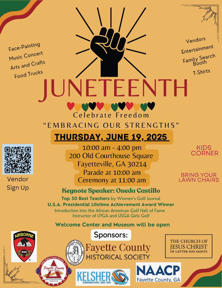 FCAC is proud to be one of the sponsors for Fayette County's Juneteenth Celebration. Come out to "Celebrate Freedom" this Thursday,  June 19th from 10am-4pm. See the flyer for location and other details.
#Juneteenth
#fayettecountyalumnaechapterGA 
#fcacGA