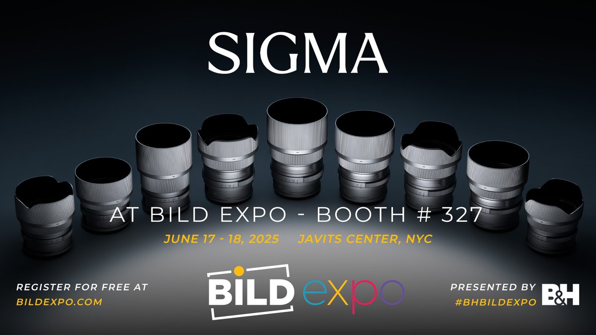 Sigma_Photo's tweet image. Attention NYC – please join us at Bild Expo presented by @bhphoto to try out the new Sigma BF camera and all the latest Sigma lenses, plus get your Sigma gear cleaned and updated for free. See you at Booth 327, June 17 & 18!
More info here:
blog.sigmaphoto.com/events/bild-ex…
#bhbildexpo