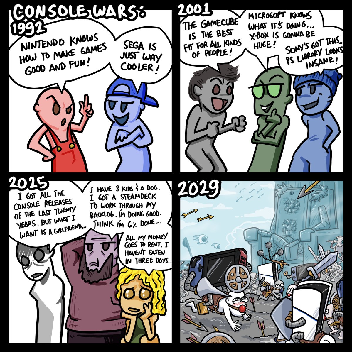 Madsmatic's tweet image. They're letting me start a comic column over at Skybox! I feel just like it's the old days! Oh no! Go over to the link to check out the bonus panel! Please enjoy!
skyboxcritics.com/2025/06/12/pie…