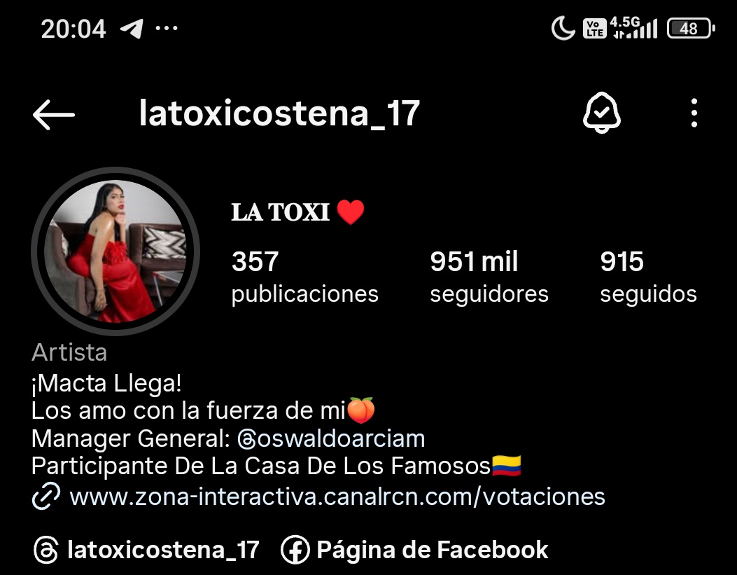 Para Toda Esta Comunidad Vamos Hacer Crecer A La Toxi En Sus Redes Que lleguemos al 1millon 
instagram.com/latoxicostena_…