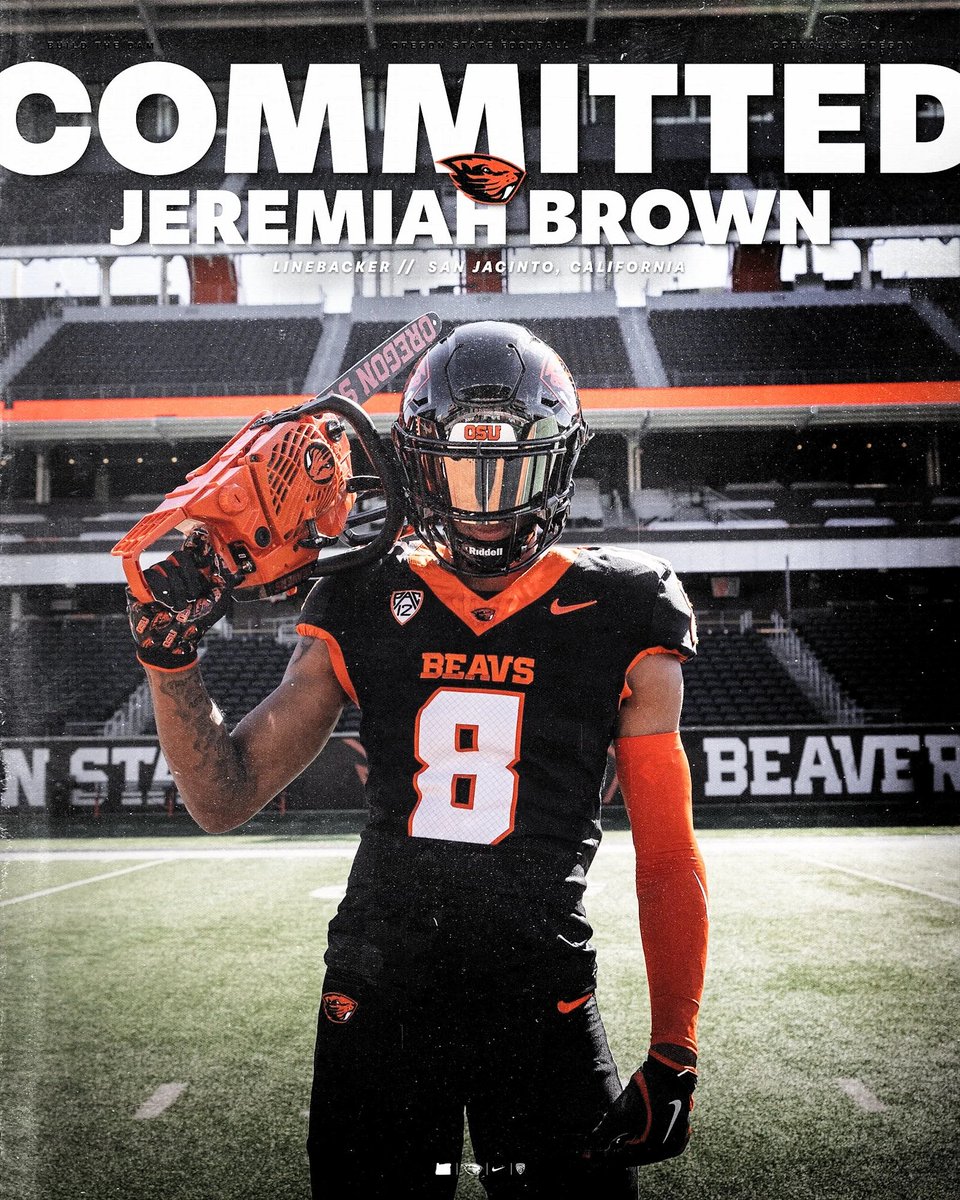 2026 LB Jeremiah Brown (San Jacinto) commits to Oregon State:
Click here: californiapreps.rivals.com/news/2026-lb-j…
Jeremiah announced his commitment Saturday after de-committing from San Diego State earlier this week.
<a href="/JeremiahBrown_8/">Jeremiah D. Brown</a> <a href="/Coach_Galliano/">Aric Galliano</a> <a href="/cjsullivan04/">CJ Sullivan</a> <a href="/BeaverFootball/">Oregon State Football</a>