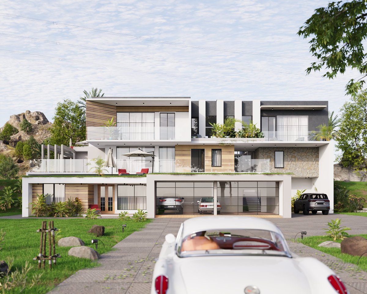 vans_the1st's tweet photo. C A S A   K.A
@vans_the1st 

A blend of modern Architecture with nature in the heart of ATIWA EAST - GHANA. Where this sleek design offers wide multi- purpose terrace and a mountain view. https://t.co/gylZKkAvX9