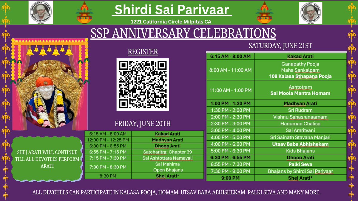 "The simple remembrance of My name as 'Sai, Sai' will do away with sins of speech and hearing". - Satcharitra
Sab ka Malik Ek 
Darshan from #Shirdisaiparivaar