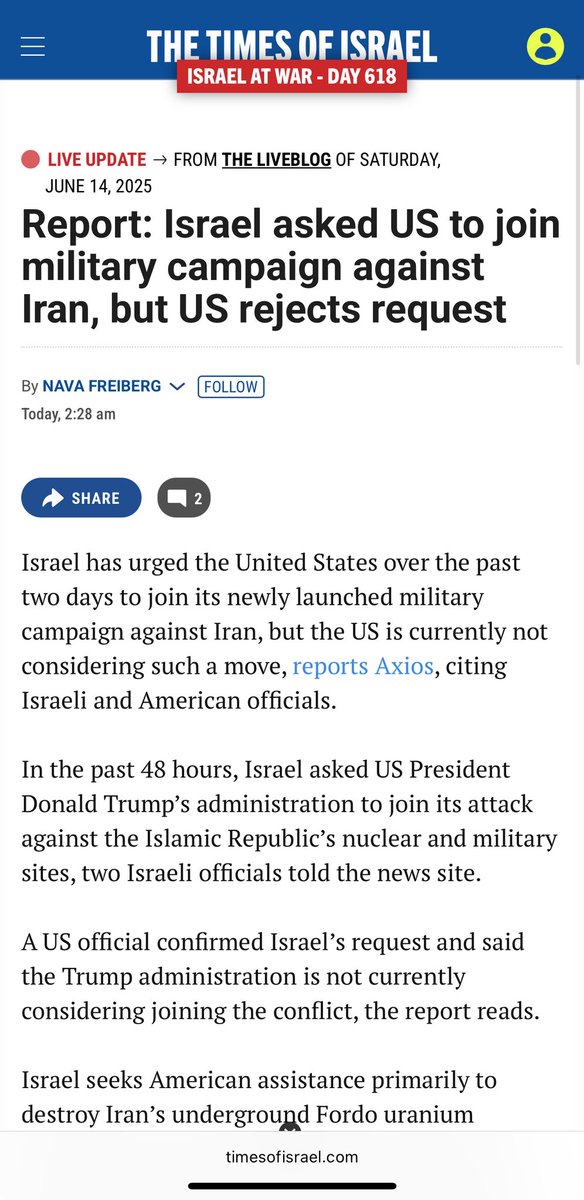 It took less than 48 hours for the baby killers to beg the Trump administration to pull Israel’s ass out of the fire. 

This is what happens when you start a real war while having no idea how to fight a real war.

#iran #genocide #palestine
