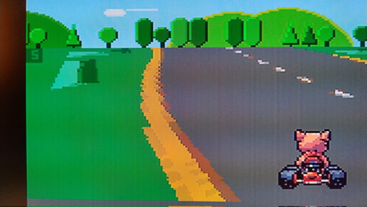 #SuperMicroKarting update:
Optimized inner loop #mode7 drawing, now on stock #Amiga 1200 the render take only 5 vertical blanks, equals to 10 fps