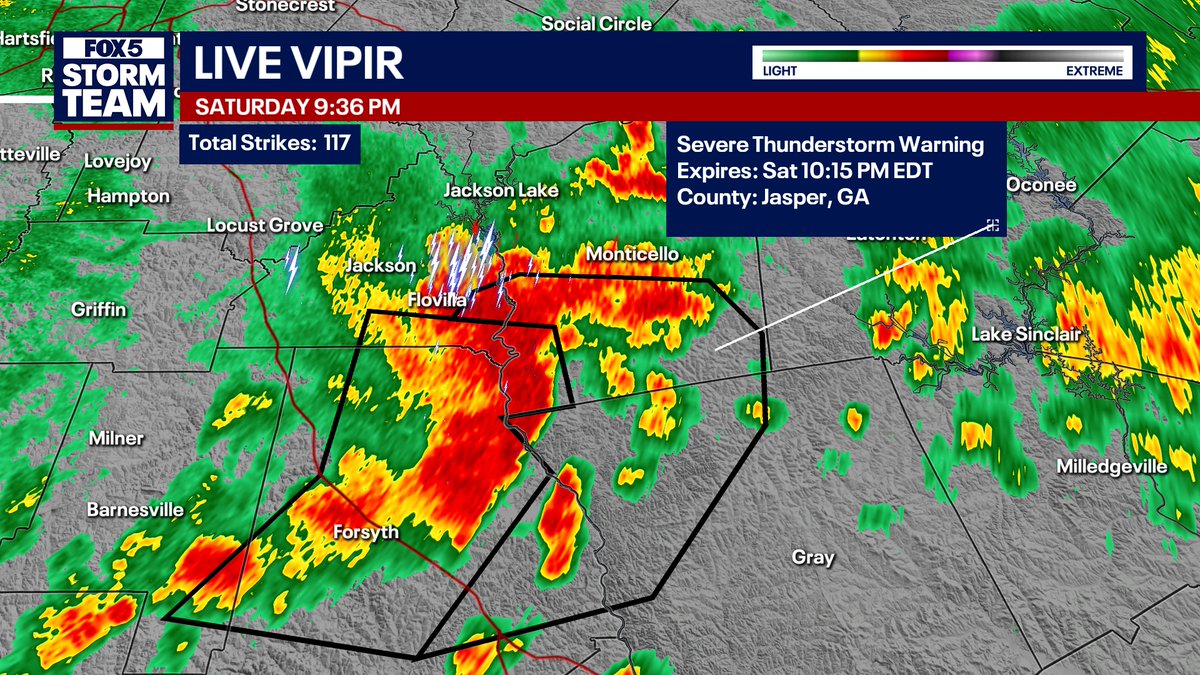 A severe t-storm is heading toward southern Jasper Co.  Lookout for damaging winds and frequent lightning. Join me for the details on what's ahead Father's Day on FOX 5 News at 10pm after the ballgame.