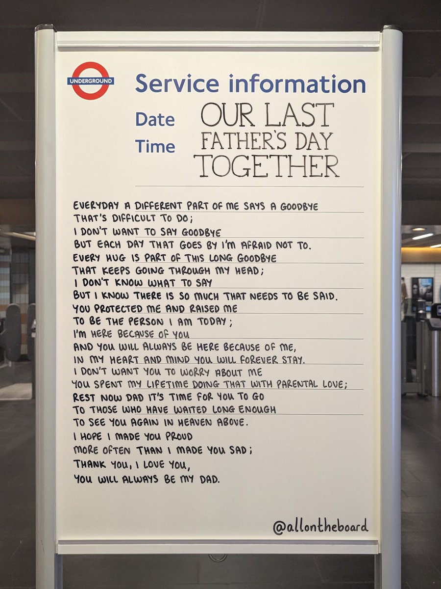 I was meant to read this poem to my Dad today but he passed away last week. One of the hardest things we may have to do is say goodbye to a loved one. If this is to be your last Father's Day together I hope this poem offers you both the words you need right now. 
#FathersDay