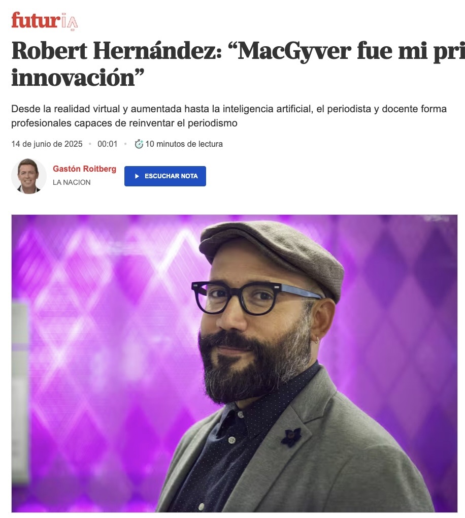 "Anotá mis palabras: por más loco que suene, en el futuro vas a tener una computadora en la cara en lugar de en la mano, la muñeca o el bolsillo. Los anteojos son una forma natural para eso y van a cambiar cómo interactuamos con las noticias y la información."

#RobertHernández