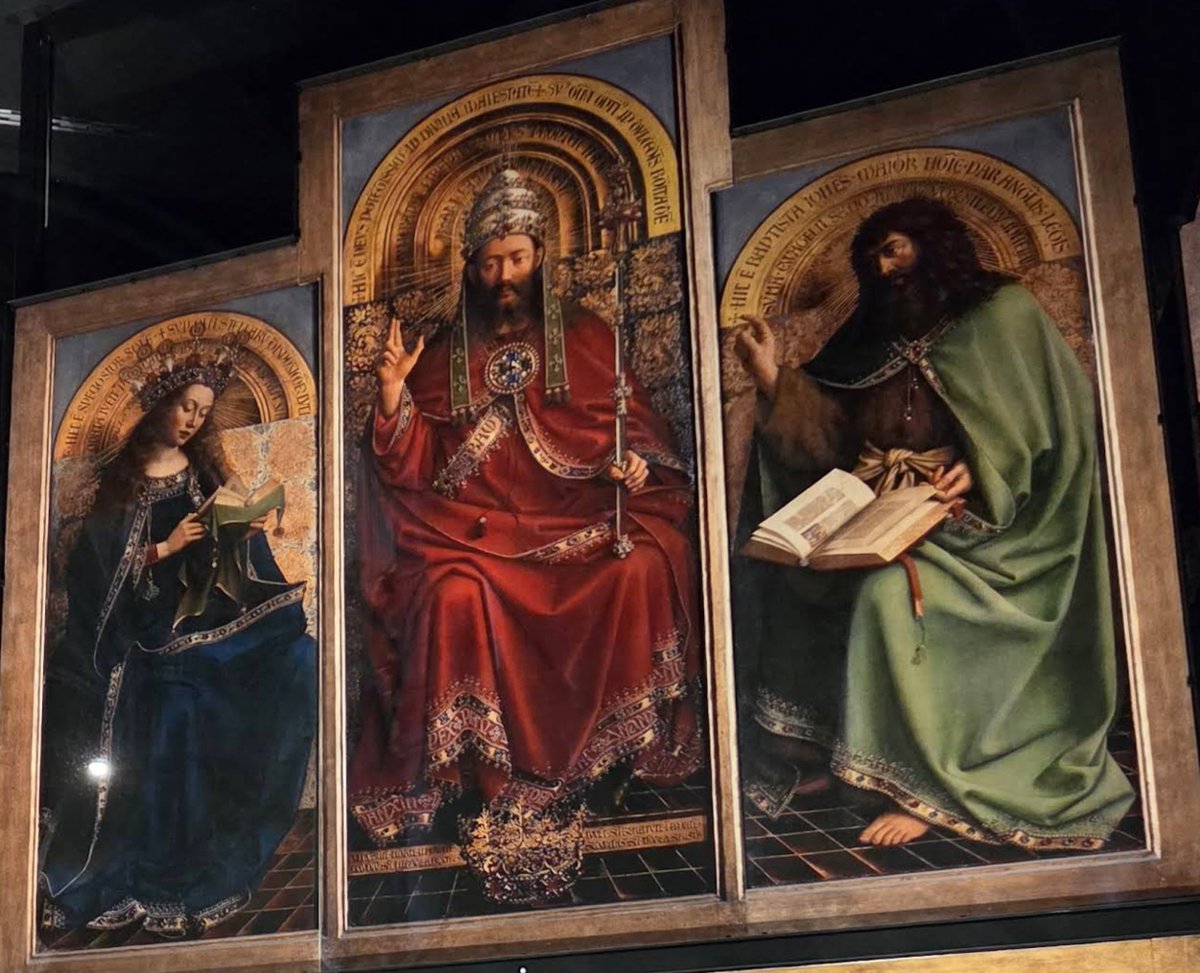 比利时根特，圣巴夫主教堂，杨·凡·艾克的祭坛画局部