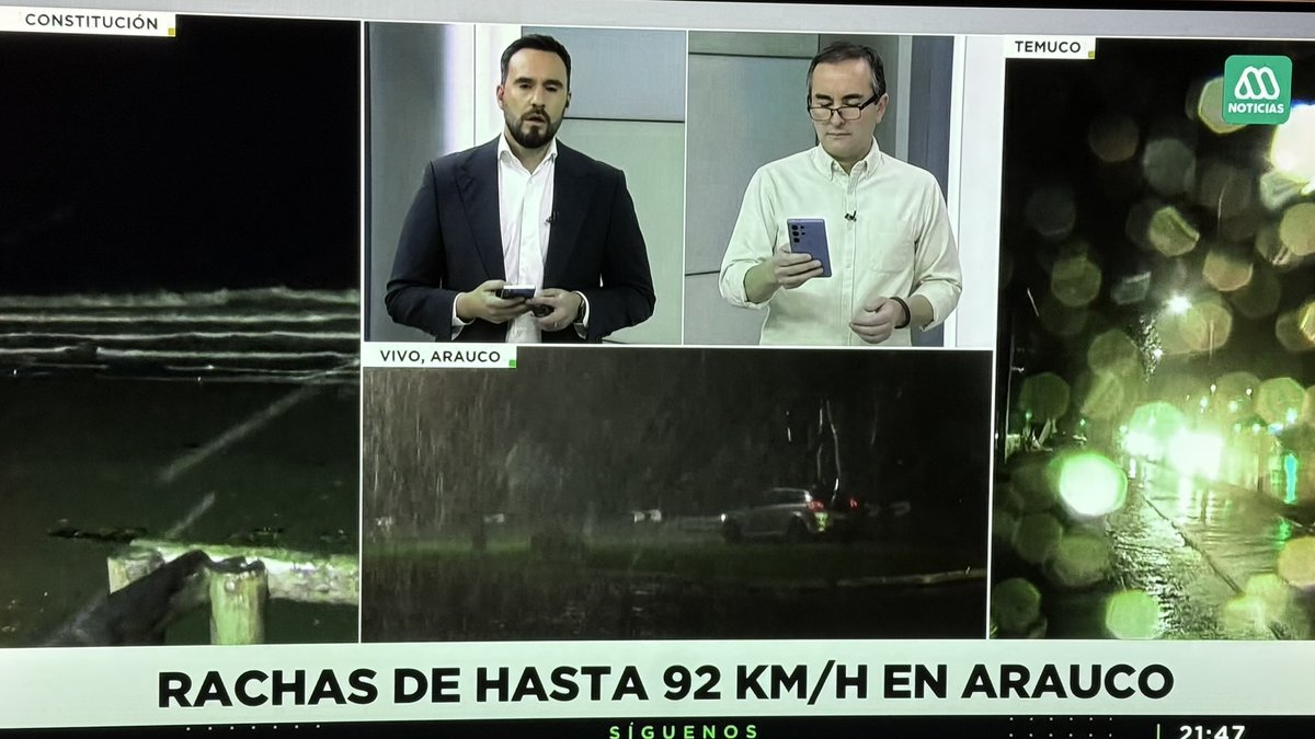 Fuertes lluvias y ráfagas de viento en el sur de Chile, decirles a los ciudadanos que están completamente SOLOS #Arauco #Temporal