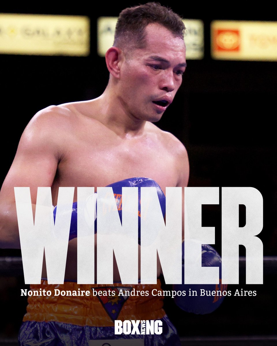 BoxingNewsED's tweet photo. 🇵🇭 @filipinoflash earns a unanimous, technical decision win over Andres Campos following a clash of heads. 

Scores: 87-84 (x2) &amp; 88-83

#DonaireCampos https://t.co/4Y5RE0Ydrm
