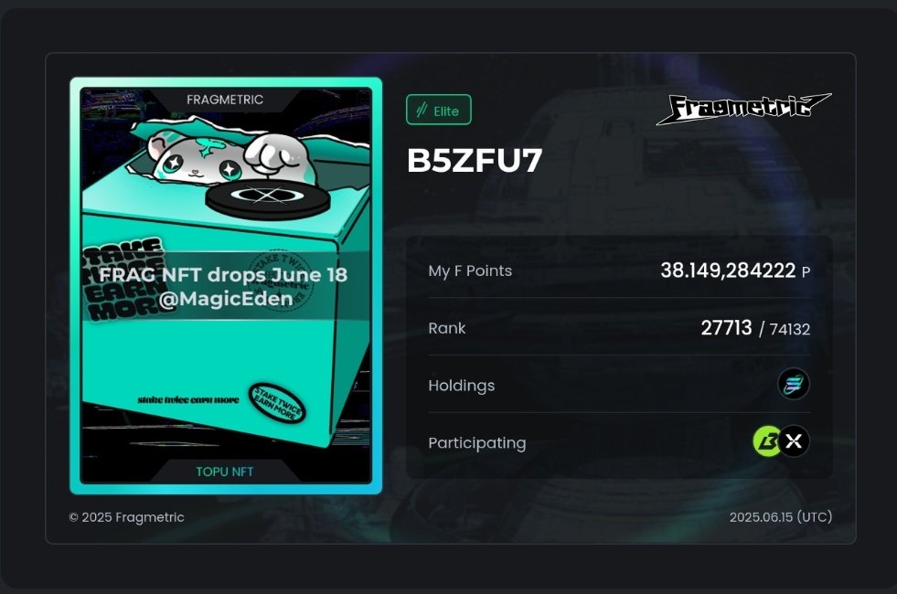 <a href="/fragmetric/">Fragmetric</a> backpack.exchange/refer/2zpmd0h3

app.fragmetric.xyz/referral?ref=B…