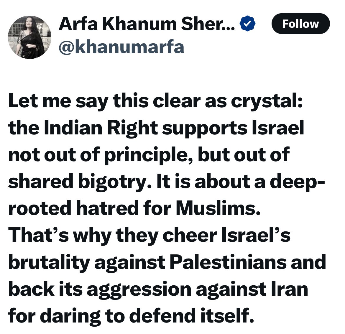 Nandini 🇮🇳 (@nan_dini_) on Twitter photo <a href="/khanumarfa/">Arfa Khanum Sherwani</a> For centuries, Hindus and Jews have lived in peace - two ancient civilizations bound by mutual respect, never once spilling blood over belief.
Islam, on the other hand, has left behind a trail soaked in conquest, coercion, and cruelty, unable to tolerate difference, and <a href="/khanumarfa/">Arfa Khanum Sherwani</a> For centuries, Hindus and Jews have lived in peace - two ancient civilizations bound by mutual respect, never once spilling blood over belief.
Islam, on the other hand, has left behind a trail soaked in conquest, coercion, and cruelty, unable to tolerate difference, and