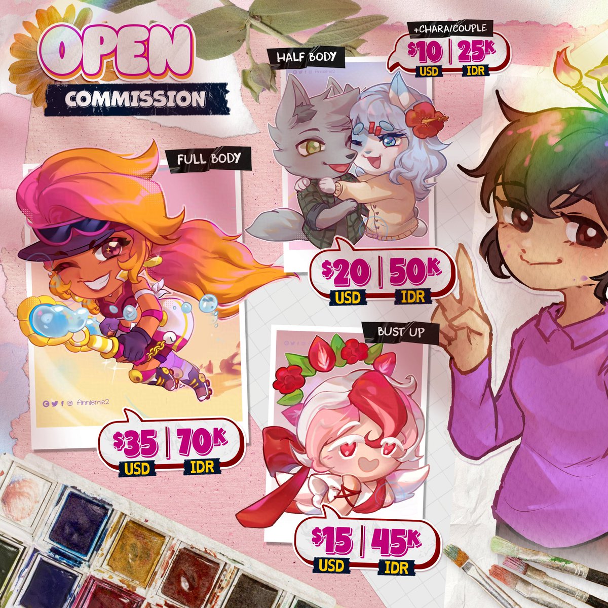 Anniemie21's tweet image. just want to inform you, i open commission ^^ you can check the link in my profile if you're interested/d.m is open here and in my IG

layout credit by matcha-brownies