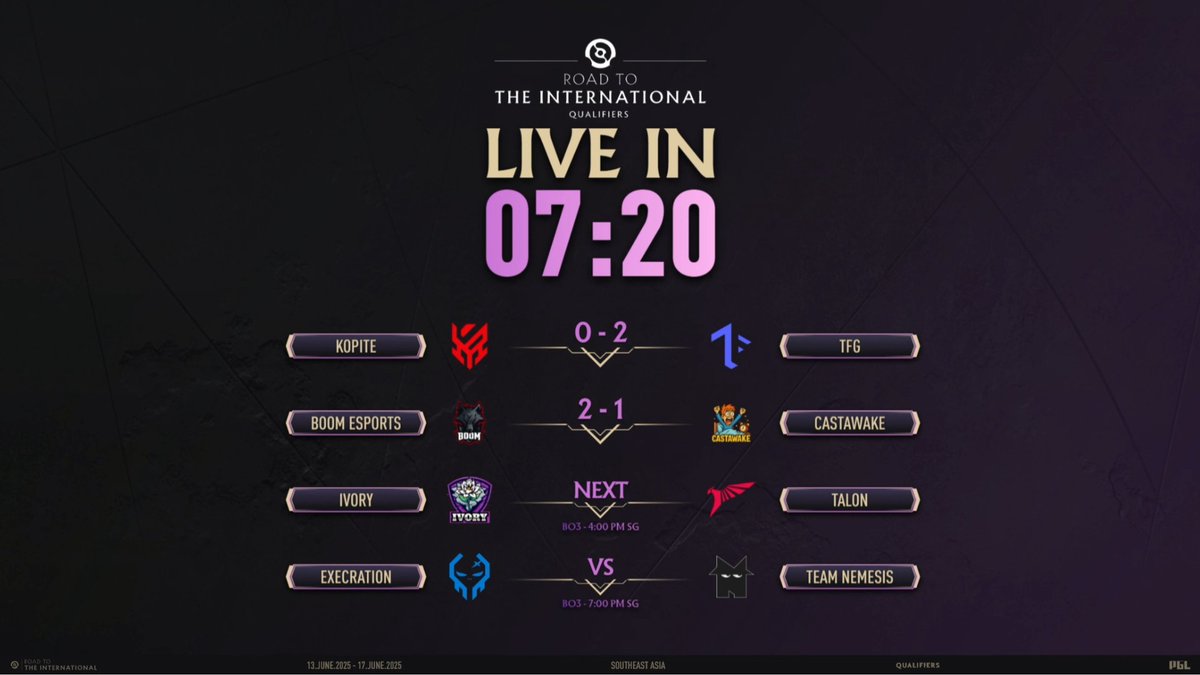johnxfire (@johnxfire) on Twitter photo Day 3 of the Road to TI SEA CQs with <a href="/MLPDotA/">Mike Le Phoenix</a> over on <a href="/pglesports/">PGL</a>! <a href="/TALON_ESPORTS/">TALON</a> vs Ivory, <a href="/ExecrationGG/">Execration</a> vs Nemesis - 3 (or 4?) Filipino orgs up in the upper bracket still! Tune in for some rambulan!
📺 twitch.tv/pgl_dota2en2 Day 3 of the Road to TI SEA CQs with <a href="/MLPDotA/">Mike Le Phoenix</a> over on <a href="/pglesports/">PGL</a>! <a href="/TALON_ESPORTS/">TALON</a> vs Ivory, <a href="/ExecrationGG/">Execration</a> vs Nemesis - 3 (or 4?) Filipino orgs up in the upper bracket still! Tune in for some rambulan!
📺 twitch.tv/pgl_dota2en2
