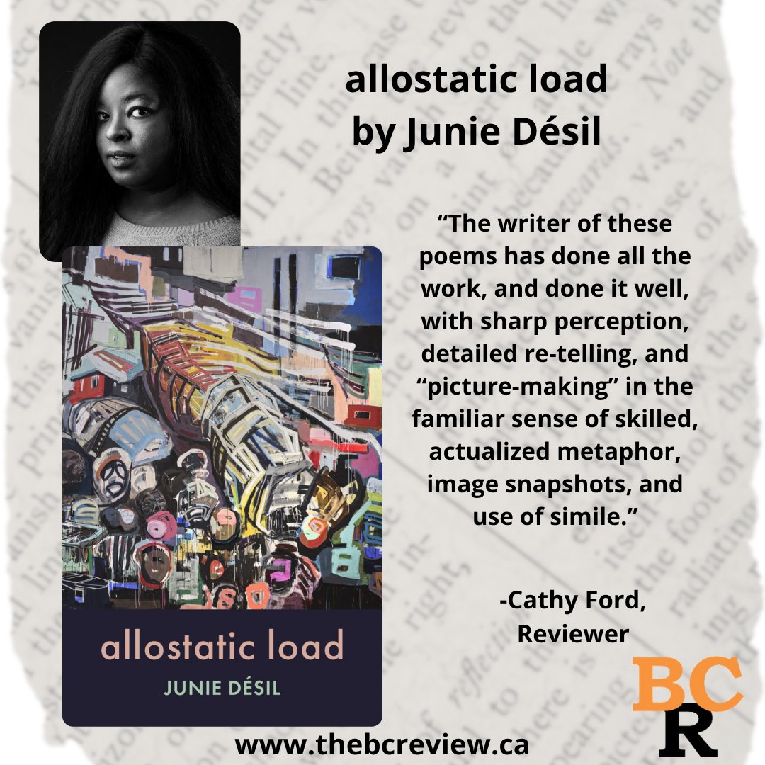 The British Columbia Review (formerly Ormsby) (@booksinbc) on Twitter photo #BookReview: allostatic load by Juni Désil “The writer of these poems has done all the work, and done it well, with sharp perception, detailed re-telling, and “picture-making” in the familiar sense of skilled, actualized metaphor, image snapshots, and use of simile” <a href="/Talonbooks/">Talonbooks</a> #BookReview: allostatic load by Juni Désil “The writer of these poems has done all the work, and done it well, with sharp perception, detailed re-telling, and “picture-making” in the familiar sense of skilled, actualized metaphor, image snapshots, and use of simile” <a href="/Talonbooks/">Talonbooks</a>