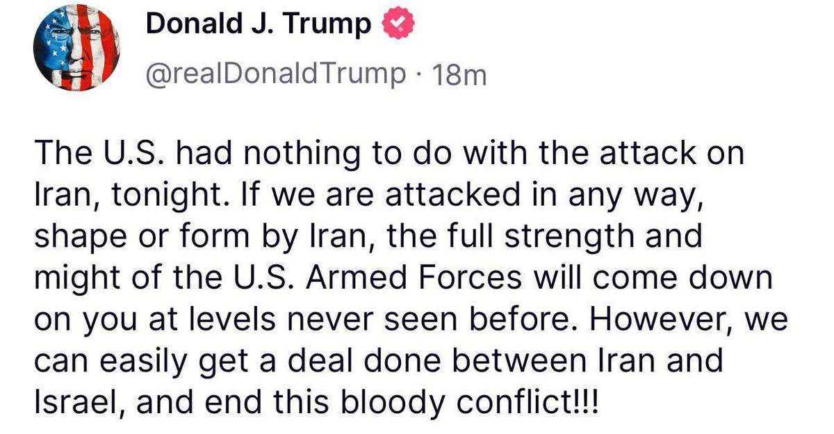 Trump issues strong warning to Iran. 

There's huge tension between Israel, Iran &amp; U.S.. If tension escalate expect huge volatility in global markets..