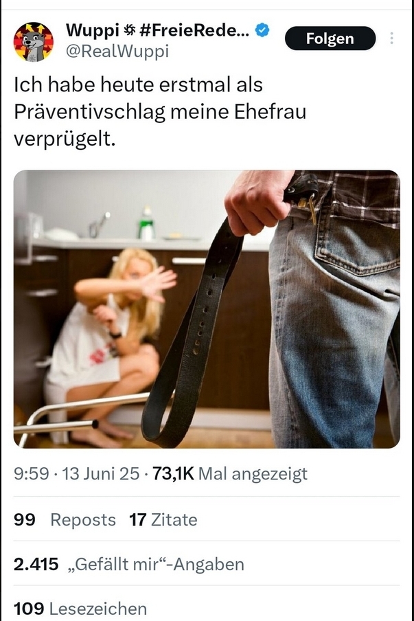 AellaLabrys's tweet image. Das finden misogyne #AfD-#Stolzlappen also lustig. 

Kein Wunder dass Frauen in Scharen AfD-Hochburgen verlassen.

Völlig degenerierter Abschaum der Gesellschaft.