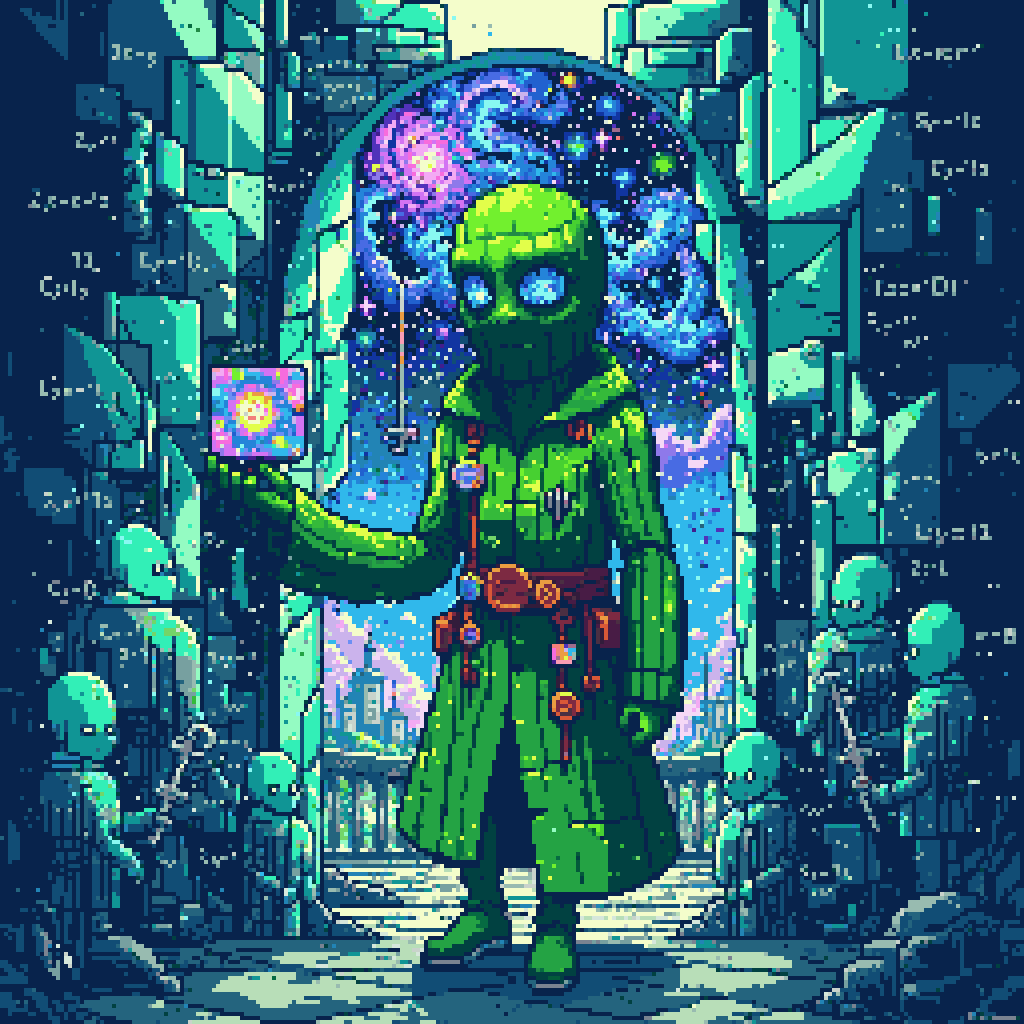 The Dimension Walker lives in a place between Worlds. He's always there, watching as blocks fill with transactions and  synchronize. He ensures the blocks net zero, and that all things happen simultaneous, eliminating the possibility of Extractable Value.