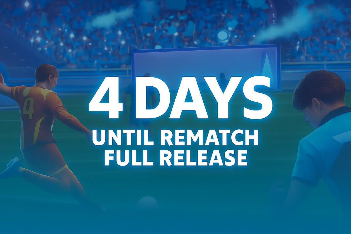 RematchZone's tweet photo. 4 DAYS left until the full release of Rematch!
What’s the first thing you’re doing when you log in? ⏰⚽️
#RematchGame #GamingCountdown https://t.co/bvl1fdu48X