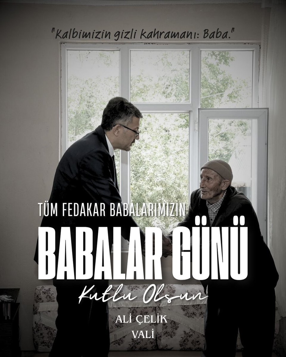 Başta şehitlerimiz, gazilerimiz ve onların kıymetli babaları olmak üzere, tüm babaların Babalar Günü’nü kutlarım.

Hayatta olan babalarımıza sağlık, mutluluk ve huzur; aramızdan ayrılanlara Allah’tan rahmet dilerim.

#BabalarGünü