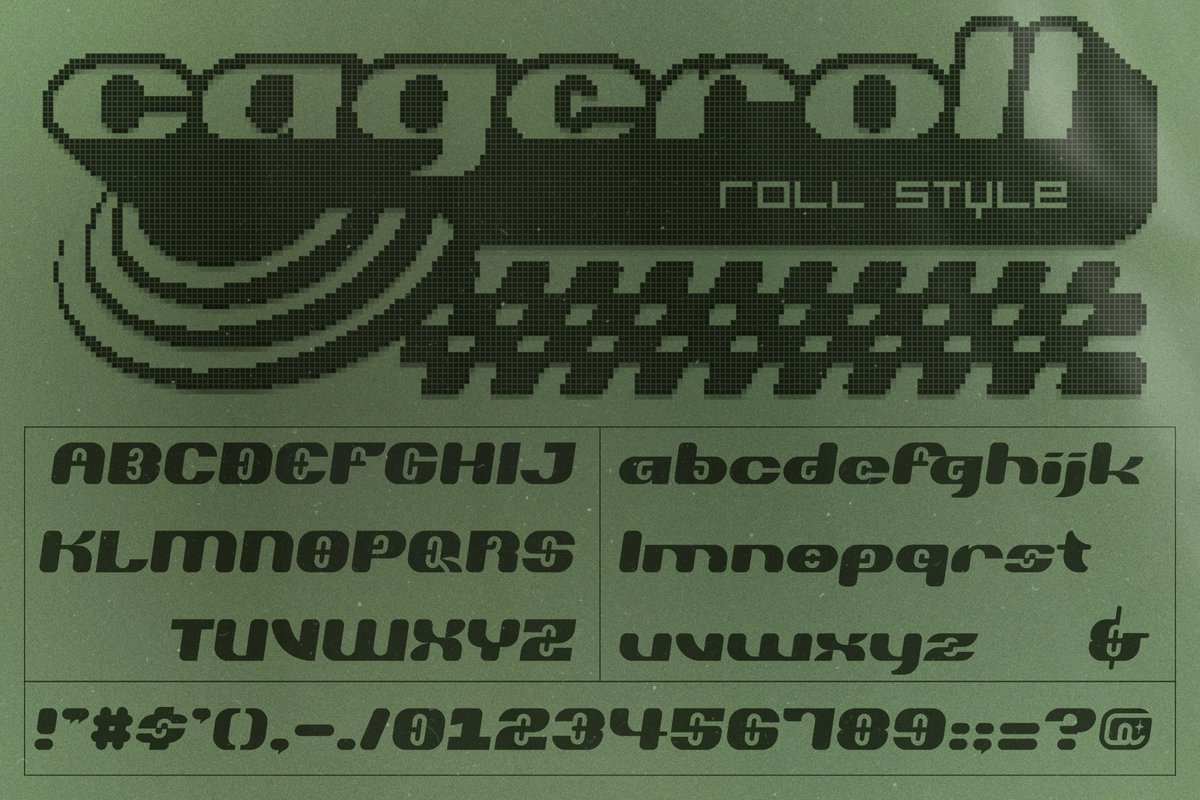 data_bu's tweet photo. 무료 영문 폰트 Cageroll - Free Y2K Font
https://t.co/eQe6PXSYFv

y2k 스타일의 영문폰트 3종입니다!
상업적 이용 가능!
금액은 0원부터 원하는만큼 후원 가능~! https://t.co/sZ6EumzjDH