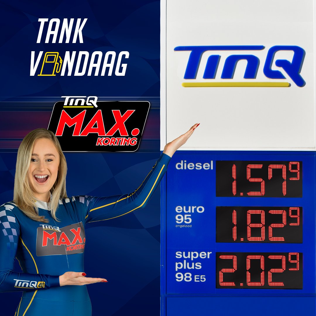 TinQ (@tinq4u) on Twitter photo Vandaag is het weer tijd voor TinQ MAX.KORTING! Wil jij MAXimale korting op brandstof? Tank dan vandaag tot 19:00 uur op één van de deelnemende locaties!
Check de TinQ4U app.
🚦 Ready, set... tank!
<a href="/jackontracks/">Jack Plooij</a> <a href="/TomCoronel/">Tom Coronel</a> <a href="/jan_lammers/">Jan Lammers</a> <a href="/Olav_Mol/">Olav Mol®️</a> Vandaag is het weer tijd voor TinQ MAX.KORTING! Wil jij MAXimale korting op brandstof? Tank dan vandaag tot 19:00 uur op één van de deelnemende locaties!
Check de TinQ4U app.
🚦 Ready, set... tank!
<a href="/jackontracks/">Jack Plooij</a> <a href="/TomCoronel/">Tom Coronel</a> <a href="/jan_lammers/">Jan Lammers</a> <a href="/Olav_Mol/">Olav Mol®️</a>
