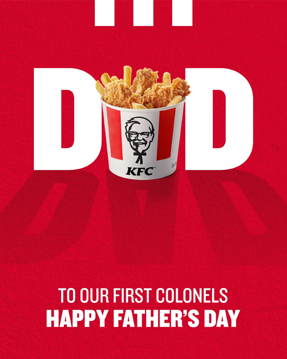They led with love and always got the last drumstick.
Today, we celebrate every dad, our real-life Colonels.
From all of us at KFC.

#KFC #ItsFingerLickinGood #FathersDay