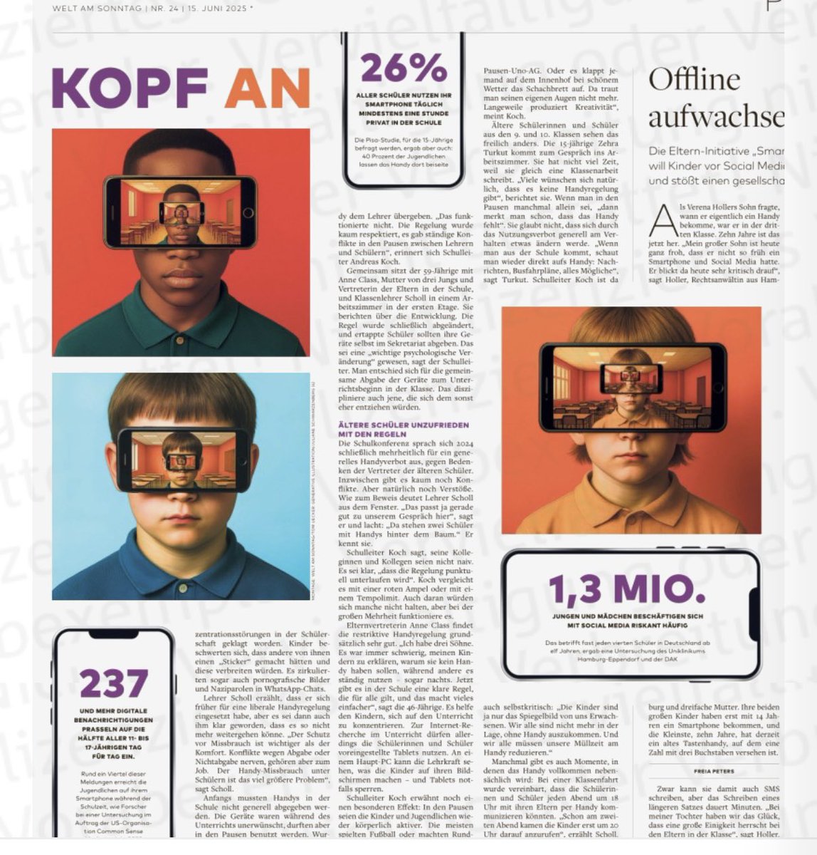 DAK-Gesundheit (@dakgesundheit) on Twitter photo „Handy aus - Kopf an“ - Die <a href="/WELTAMSONNTAG/">WELT AM SONNTAG</a> heute mit einer Doppelseite zum Thema Mediensucht und Medienkompetenz. Zitiert wird auch unsere Studie mit den <a href="/UKEHamburg/">UKE Hamburg</a> zur Social Media Nutzung. <a href="/StormAndreas/">Andreas Storm</a> <a href="/BVKJ/">BVKJ</a> <a href="/klausholetschek/">Klaus Holetschek</a> #PaktFürKindergesundheit „Handy aus - Kopf an“ - Die <a href="/WELTAMSONNTAG/">WELT AM SONNTAG</a> heute mit einer Doppelseite zum Thema Mediensucht und Medienkompetenz. Zitiert wird auch unsere Studie mit den <a href="/UKEHamburg/">UKE Hamburg</a> zur Social Media Nutzung. <a href="/StormAndreas/">Andreas Storm</a> <a href="/BVKJ/">BVKJ</a> <a href="/klausholetschek/">Klaus Holetschek</a> #PaktFürKindergesundheit