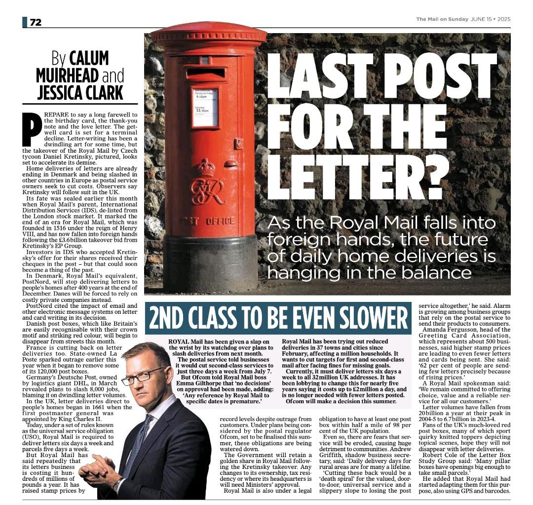 Anne Ashworth (@anneashworth) on Twitter photo A story to ponder from <a href="/Cal_Muirhead/">Calum Muirhead</a> and <a href="/jclarkjourno/">Jess Clark</a>
as dads open their cards this Father's Day ...
With a quote on the future for the postbox from Robert Cole
✉️ A story to ponder from <a href="/Cal_Muirhead/">Calum Muirhead</a> and <a href="/jclarkjourno/">Jess Clark</a>
as dads open their cards this Father's Day ...
With a quote on the future for the postbox from Robert Cole
✉️