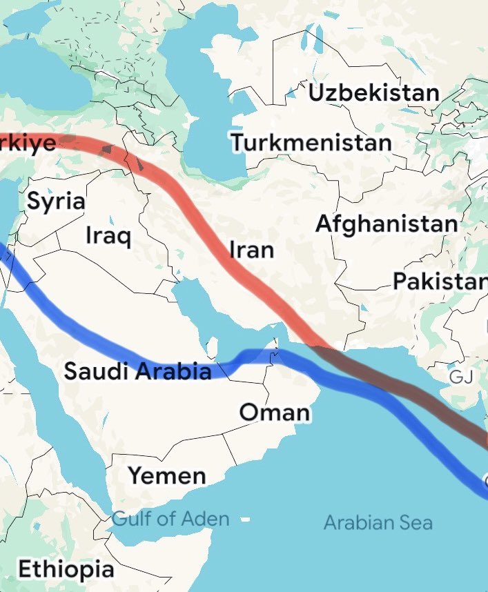 #Iran #Israel 🇮🇷🇮🇱 topic which isn’t being discussed👇

🔺 Amongts diplomats &amp; infrastructure experts, it is well known that  #Israel 🇮🇱 wants to create &amp; control #IMEC corridor, which in the future will ship #Goods, #Energy and #CriticalRawMaterials from India 🇮🇳 (&amp; Asia) to the