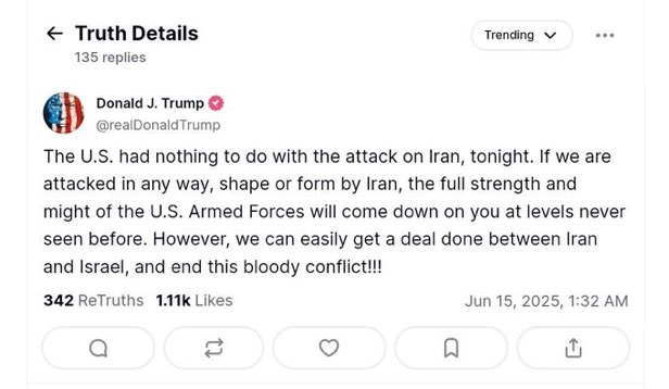 Benny the Ball (@chr15wp3tt5) on Twitter photo Why is <a href="/realDonaldTrump/">Donald J. Trump</a> such a bad liar??
First he’s The Peace President.
Then he knew about Isntreal’s attack on Iran - his idea of course.
Now that his ratings have fallen off a cliff he’s trying to pretend the US didn’t supply the arms.
Pathetic, weak hypocrite. Why is <a href="/realDonaldTrump/">Donald J. Trump</a> such a bad liar??
First he’s The Peace President.
Then he knew about Isntreal’s attack on Iran - his idea of course.
Now that his ratings have fallen off a cliff he’s trying to pretend the US didn’t supply the arms.
Pathetic, weak hypocrite.