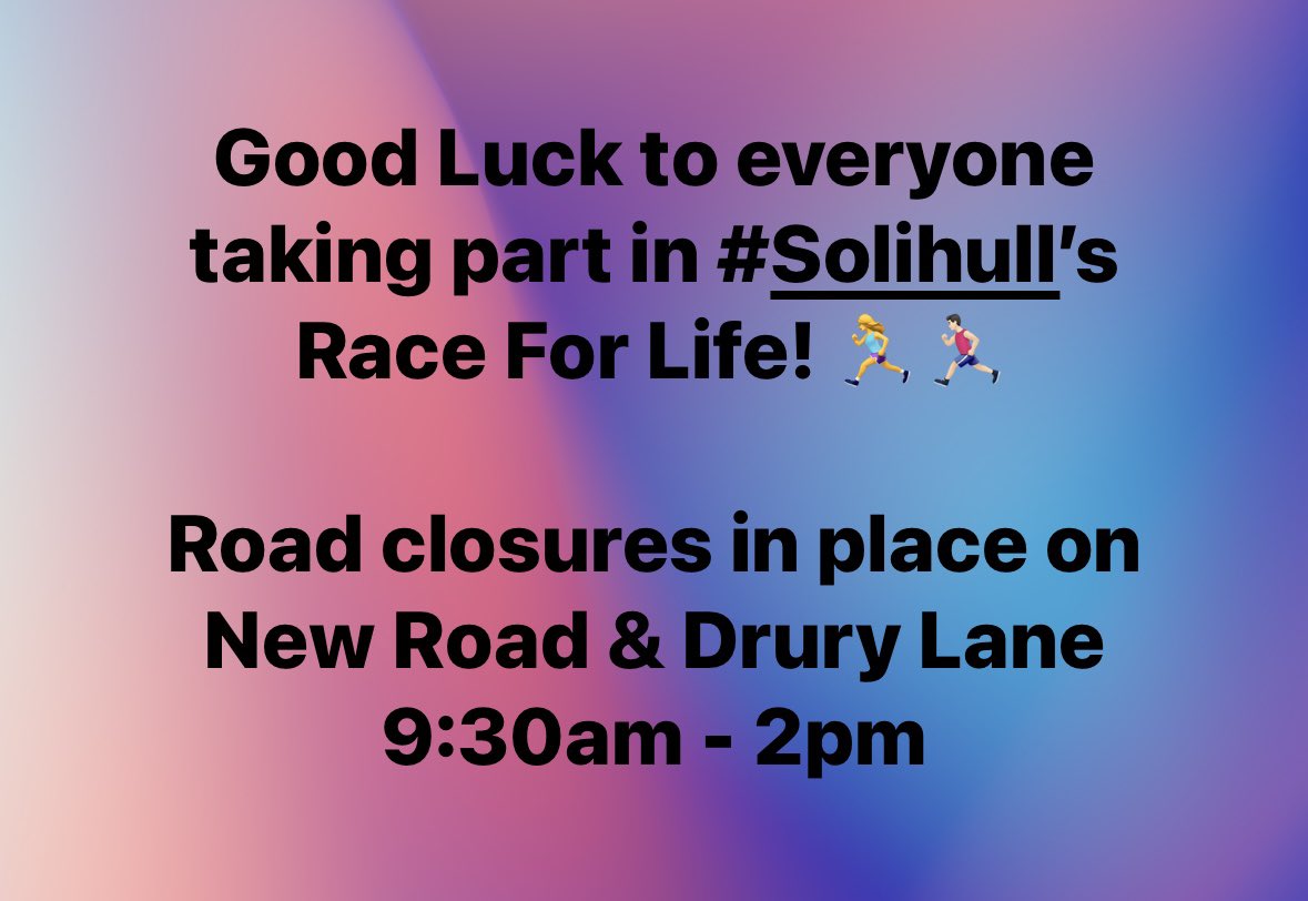 SolihullUpdates's tweet image. #RaceForLife #Solihull