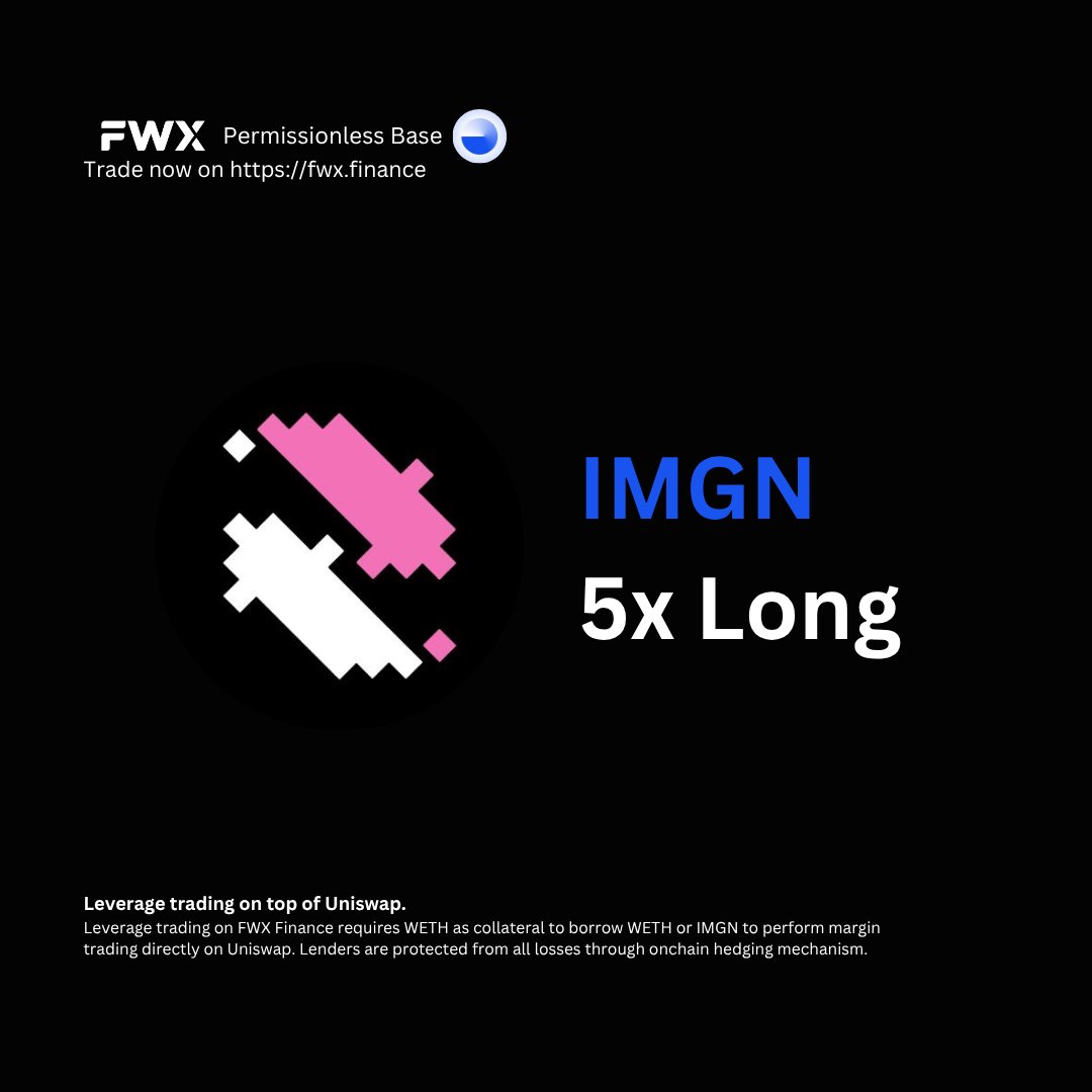 FWX (@fwxfinance) on Twitter photo imgn ai on <a href="/base/">Base</a> is up
$IMGN (<a href="/imgn_ai/">imgnAI by IMGN Labs</a> ) 5x Long has been added to FWX Permissionless by the community.
🔵 Pair: $IMGN /WETH
🔵 Connected DEX: <a href="/Uniswap/">Uniswap Labs 🦄</a>
🔵 $IMGN Lending
CA: 0x9BbA915F036158582C20B51113B925f243A1A1A1
0 funding rates.
#FWX imgn ai on <a href="/base/">Base</a> is up
$IMGN (<a href="/imgn_ai/">imgnAI by IMGN Labs</a> ) 5x Long has been added to FWX Permissionless by the community.
🔵 Pair: $IMGN /WETH
🔵 Connected DEX: <a href="/Uniswap/">Uniswap Labs 🦄</a>
🔵 $IMGN Lending
CA: 0x9BbA915F036158582C20B51113B925f243A1A1A1
0 funding rates.
#FWX