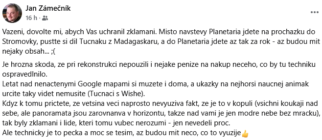 PiNa_cz's tweet photo. @jantichy Kamarád byl, hodně se těšil, ale nadšení se bohužel nekonalo. https://t.co/trNCP7N4dc