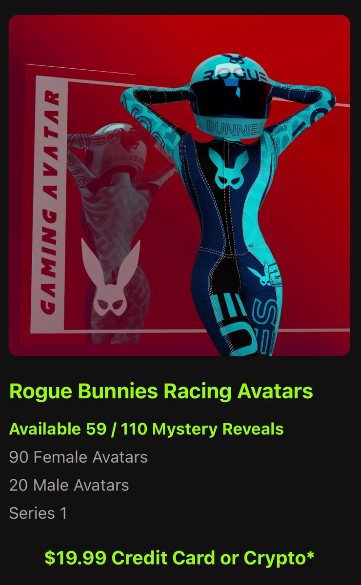MetaRides, Inc. (@metaridesinc) on Twitter photo 🚨 MINT UPDATE 🚨
MetaRides x <a href="/theRoguebunnies/">RogueBunnies.bunni</a> digital collectibles:
Zara Supercar - SOLD OUT
Victoria Fuller - SOLD OUT
Jen Pershing - SOLD OUT
VIP Showrooms - SOLD OUT
Racing Avatars - ONLY 59 LEFT
Alpha Futuristic Car - ONLY 20 LEFT
HURRY AND GRAB ONE BEFORE ITS TOO 🚨 MINT UPDATE 🚨
MetaRides x <a href="/theRoguebunnies/">RogueBunnies.bunni</a> digital collectibles:
Zara Supercar - SOLD OUT
Victoria Fuller - SOLD OUT
Jen Pershing - SOLD OUT
VIP Showrooms - SOLD OUT
Racing Avatars - ONLY 59 LEFT
Alpha Futuristic Car - ONLY 20 LEFT
HURRY AND GRAB ONE BEFORE ITS TOO