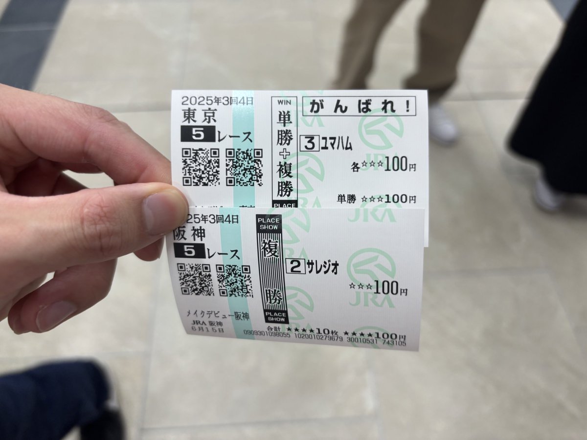 ファインモーション現地購入馬券新馬戦デビュー戦阪神競馬場JRA
