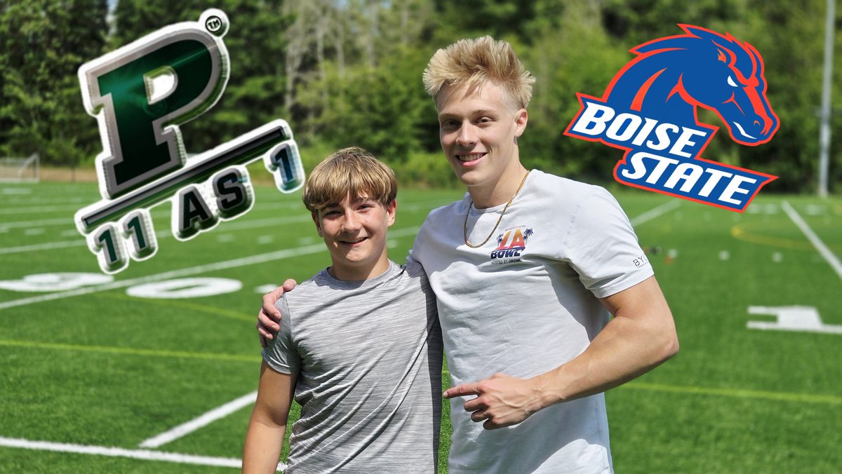 Wickster1985's tweet image. Huge shout out to @bryce_cleave for putting the work and helping his Alma Mater @Seahawks_PHS future Seahawk @aschnuelle5. Forever #11as1 #BoiseState #purdy #gigharbor @PenHSathletes